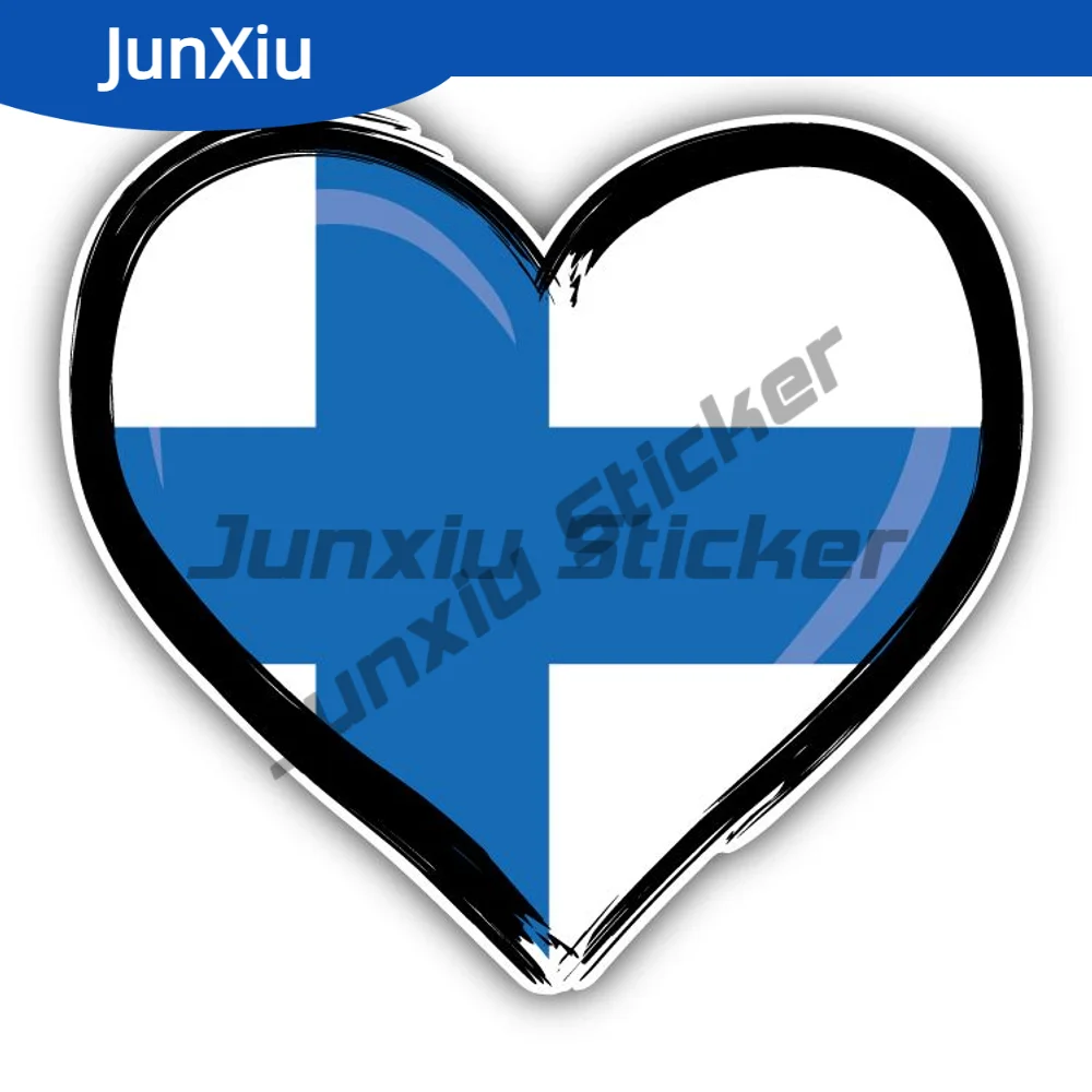 

Finland Flag Grunge Glossy Heart Scratch-proof Sticker Accessories For Car Camper Bodywork Bumper Window Phone Scratch-proof Pvc