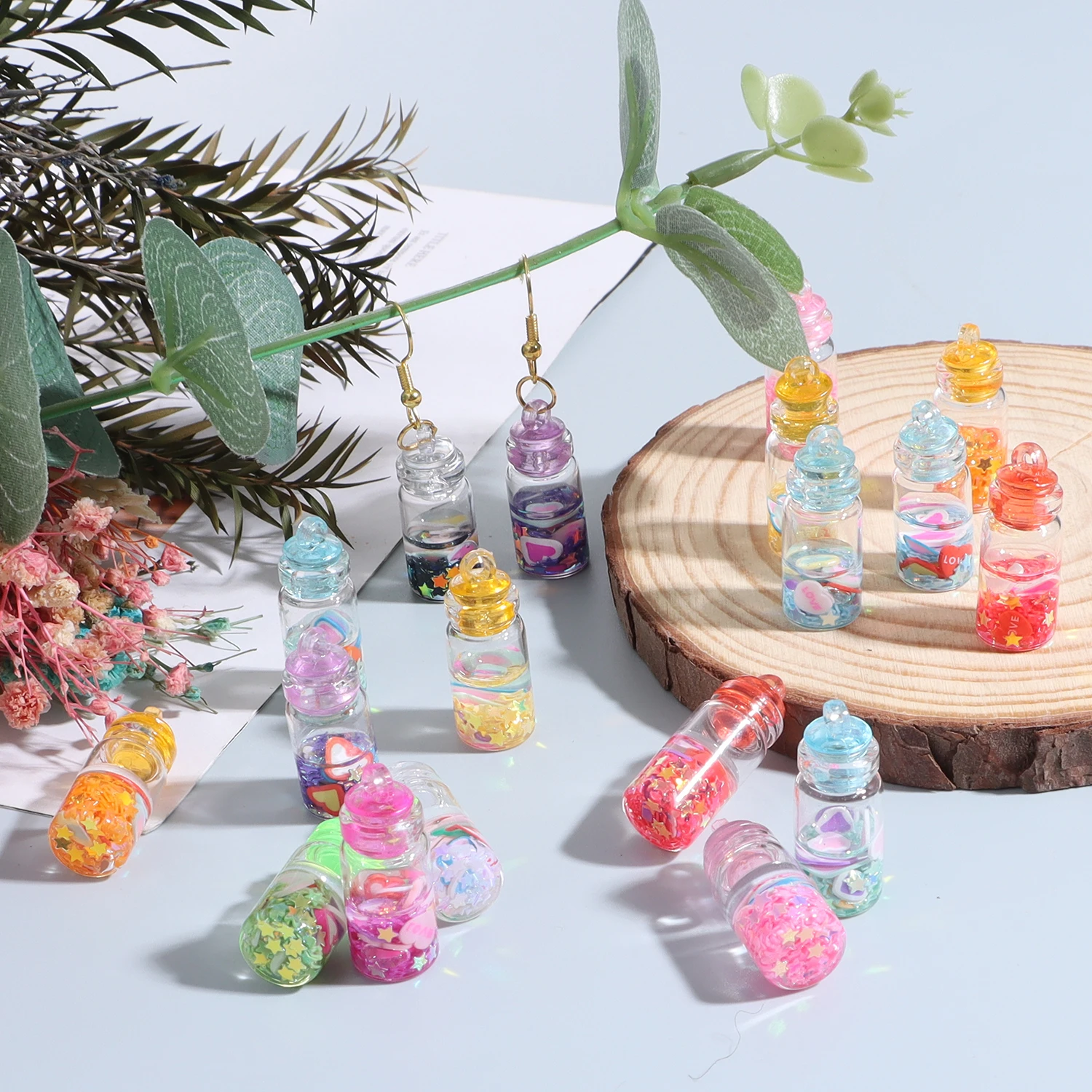 Kawaii Leuchtender Glasanhänger Fünfzackiger Stern Herzförmige Charms DIY Valentinstag Geburtstagsgeschenk Anhänger Zubehör – Detail 16