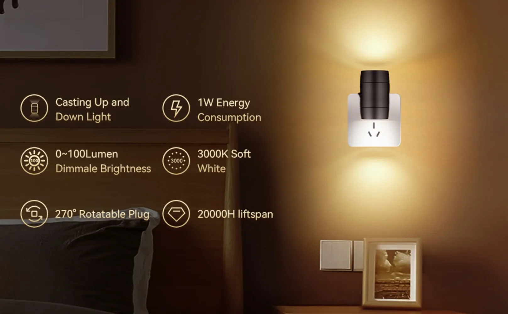 Detecção automática de luz luz noturna quarto atmosfera luz brilho lâmpadas rotativas ajustáveis