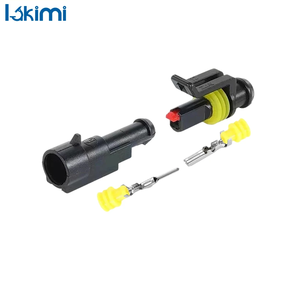 1/2/3/4 Pin Waterproof Electrical Terminal Quick Connector with Wire 10Pcs/5Sets, Suitable for Cars, Ships, etc LK-AA421