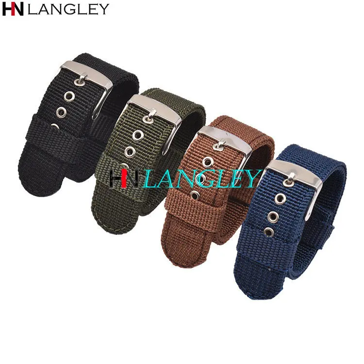 Canvas Nylon Watch Band Straps 16mm 18mm 20mm 22mm 24mm Breathable Fabric Watch Strap Men Replacement Watchband for Huawei Watch