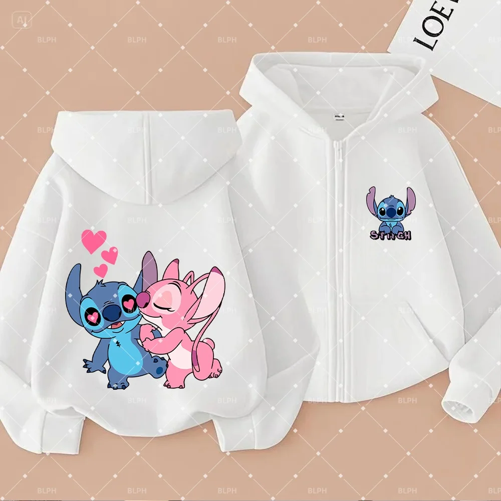 

Милая детская толстовка на молнии с принтом Disney Stitch, повседневный пуловер из мягкого хлопка для мальчиков и девочек, удобная и стильная верхняя одежда