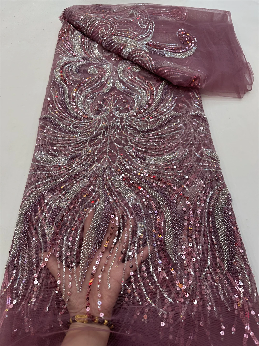 ผ้าลูกไม้ตาข่ายประดับลูกปัดหรูหรา ผ้าลูกไม้กำมะหยี่ ผ้าลูกไม้ไนจีเรีย ผ้าทูลล์แอฟริกัน 2025 ผ้าทูลล์ฝรั่งเศส ผ้าลูกไม้ตาข่ายประดับลูกปัดสำหรับชุดราตรีผู้หญิง