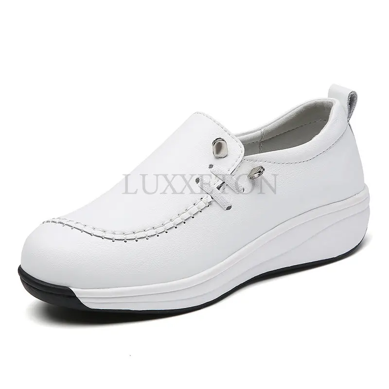 Women Flats Comfortable Loafers Shoes Woman Breathable Leather Sneakers Women Fashion Black Soft Casual Shoes Female