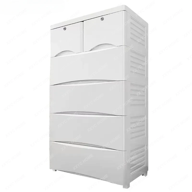 Thickened Large Modern Storage Cabinet Plastic Finishing Cabinet Chest of Drawers Clothes Storage Box Organizer