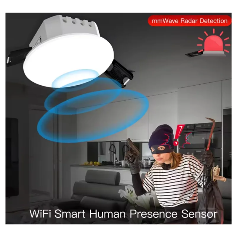 【B89E】Tuya Zigbee/Wifi Smart Life Human Presence Detector Radarerkennungssensor Photometrisch 2-in-1-Funktion Decke PIR-Hub
