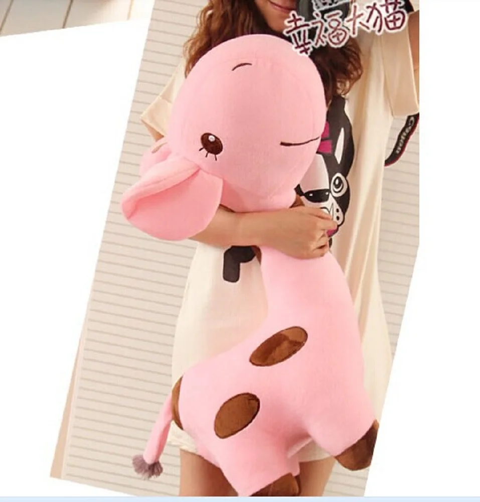big lovely cartoon spots giraffe toys cute pink giraffe plush doll birthday gift about 70cm