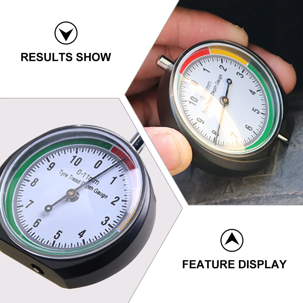 

2Pcs Stainless Steel Car Tyre Tread Depth Gauge Durable Portable Auto Tire Measure Tool Professional Tyre Depth Tester