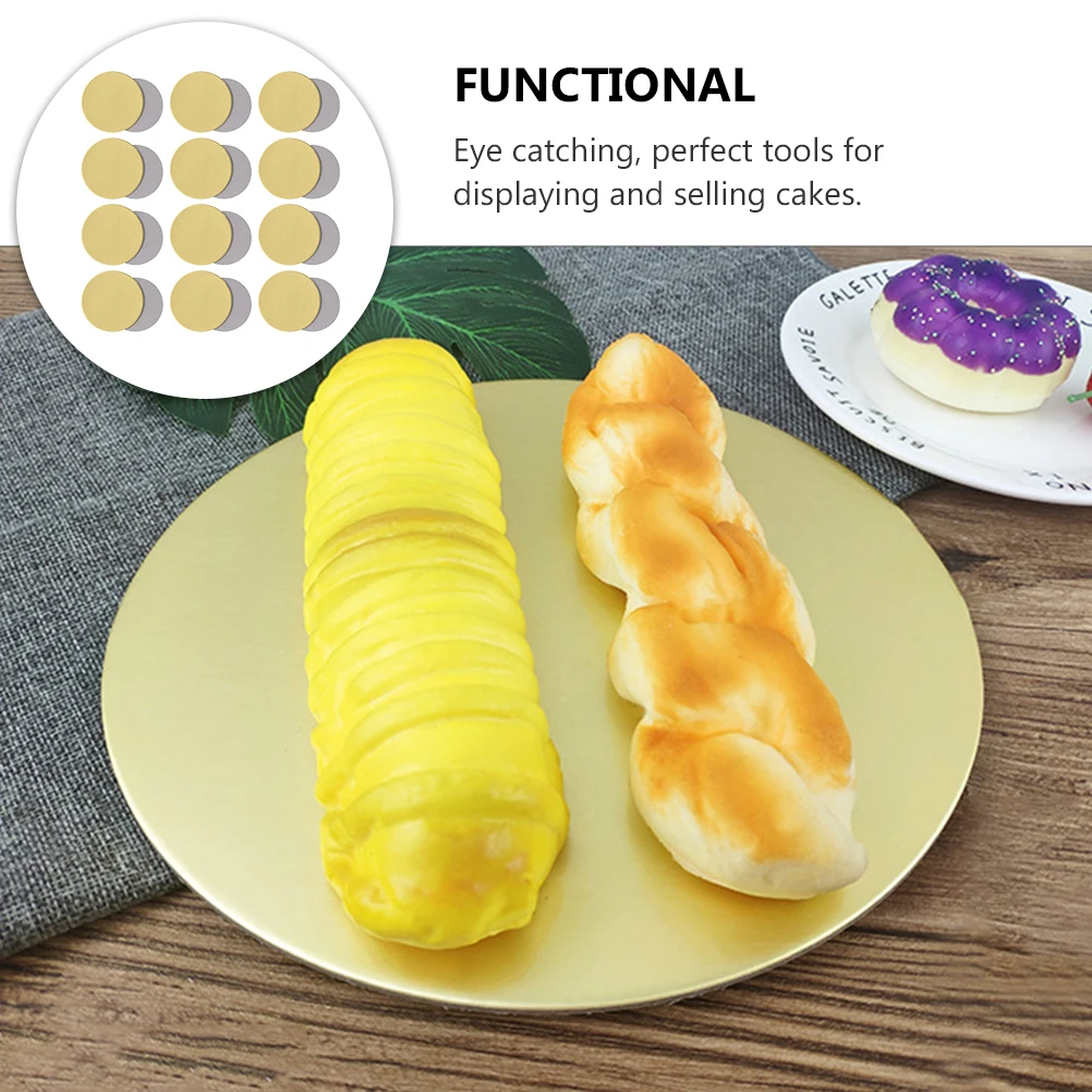 

50 Pcs Cake Base Boards Trays Cardboard Bases Gold Pads Dessert Round Elegant Tools Display Cakes Baking Store Packaging