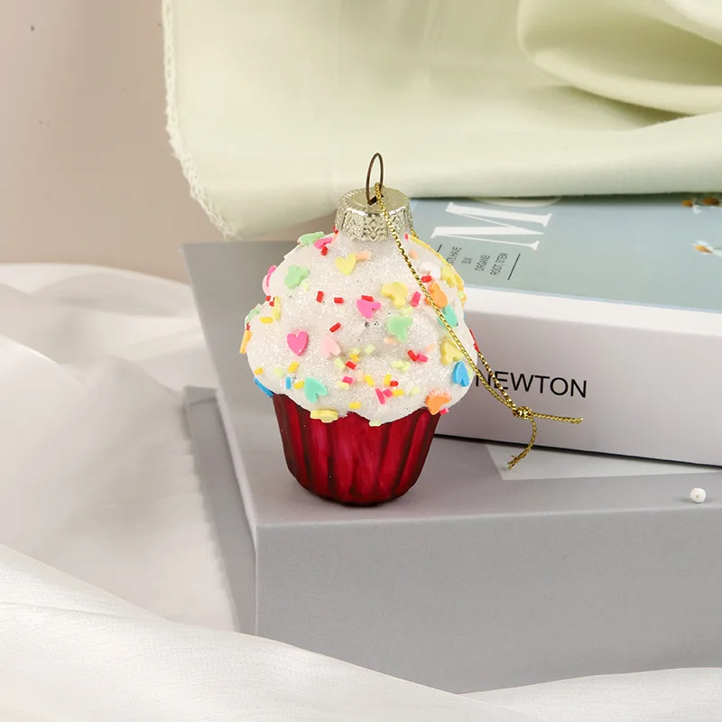 Christmas Hanging Donut Ice Cream Model Christmas Decoration Pendant Lovely Dessert Cake Prop Xmas Tree Ornaments New Year Gift - Image 4