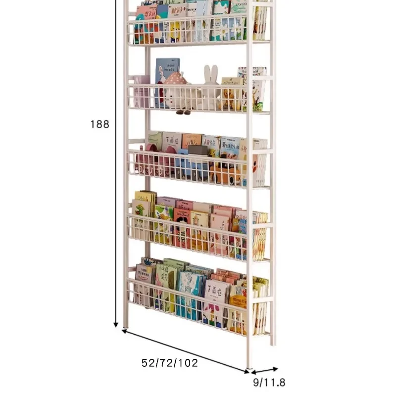 Over-the-Door Storage Rack Space-Saving Multi-Tier Organizer Durable Iron Shelving Unit Bookshelf with Multiple Layers Hanging