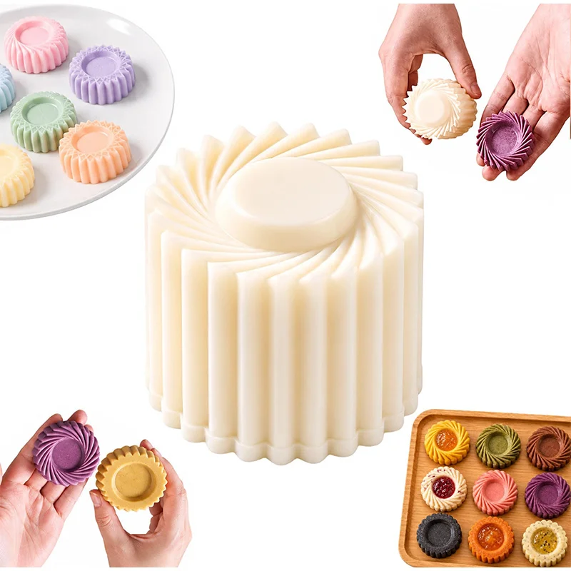 Creative Double Ended Pastry Mold Sunflower Patterned Round Mooncake Mold 2 in 1Tool Detachable Easy Cleaning for DIY Desserts