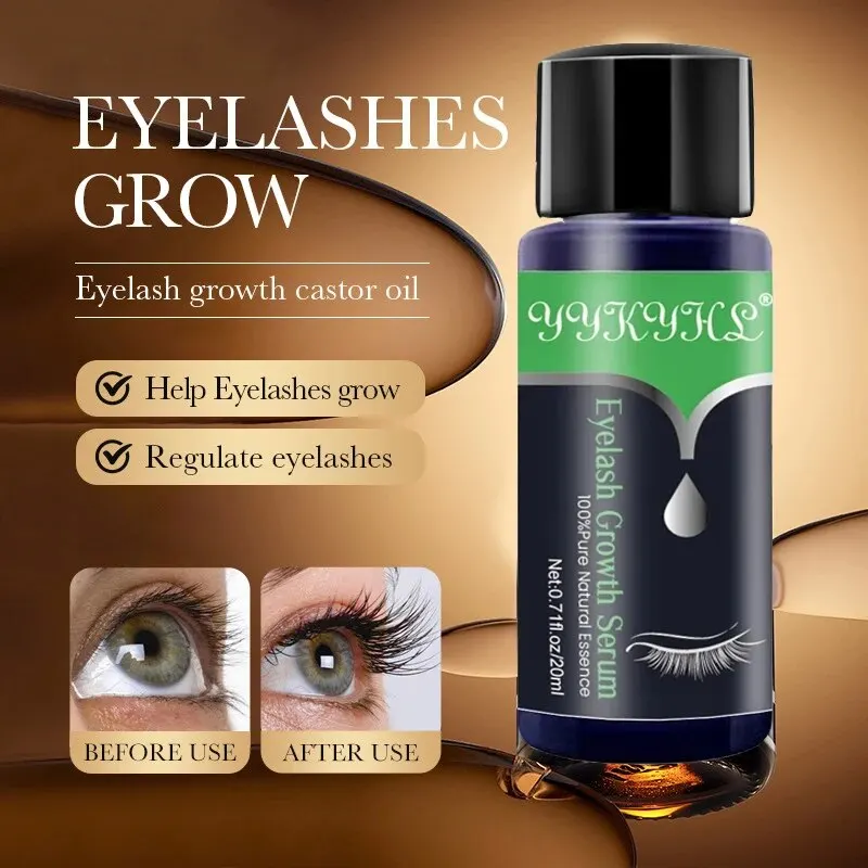 20mlEyelash Growth Eye Serum Castor Oil 7 Day Eyelash Enhancer Longer Fuller Thicker Lashes Eyelashes Eyebrows Enhancer Eye Care