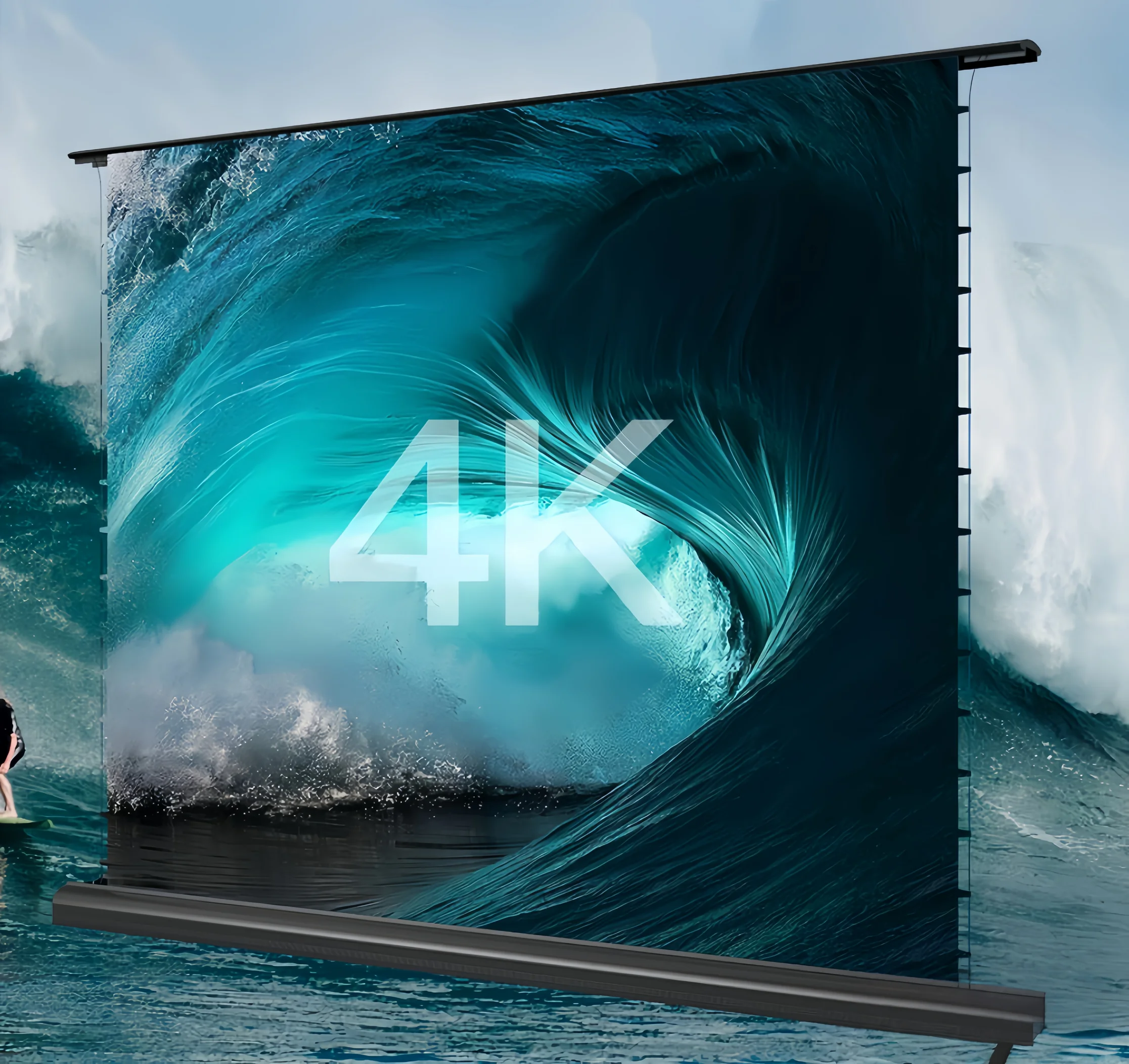 Home Theater ALR Fresnel Electric Floor Rising Screen for Standard Throw Projector With True 8K Fresnel Ambient Light Rejecting
