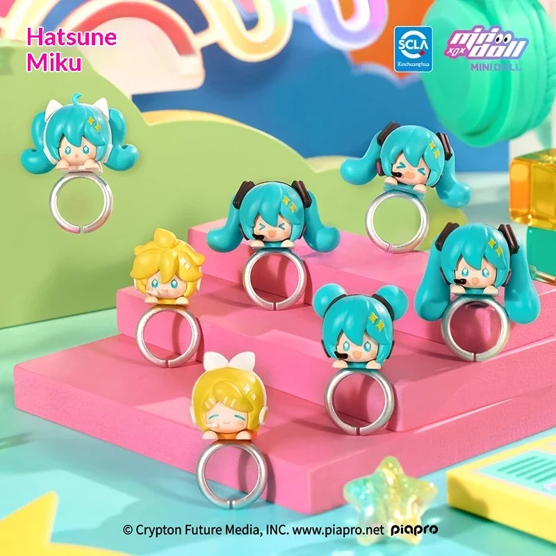 

Hatsune Miku Dopamine Kindergarten Official Licensed Mini Bean Nesoberi Ring Blind Box Kawaii Cute Collectible Figure Anime Gift