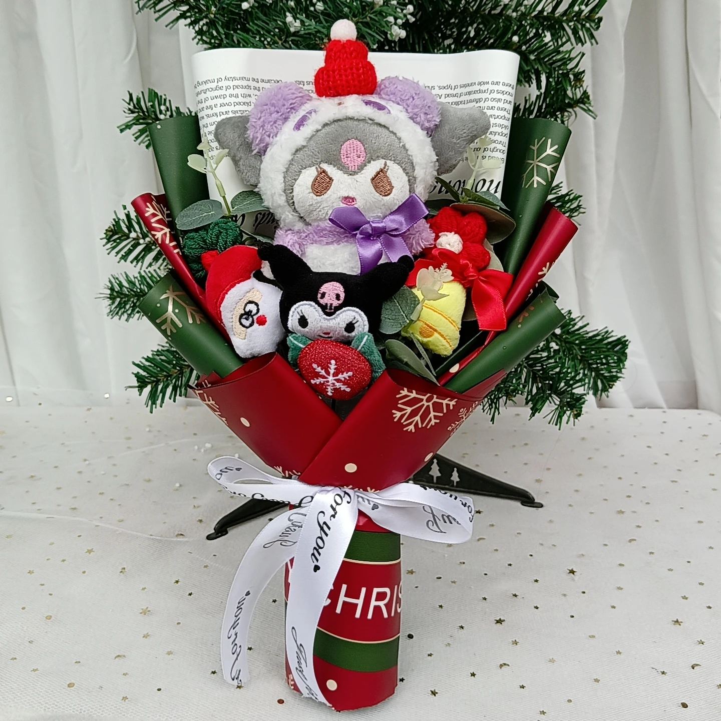 HallowmasHello Bouquet Kitty Peluche Bambola Natale Kuromi Cinnamoroll Peluche ripiene San Valentino Regali di compleanno di Natale