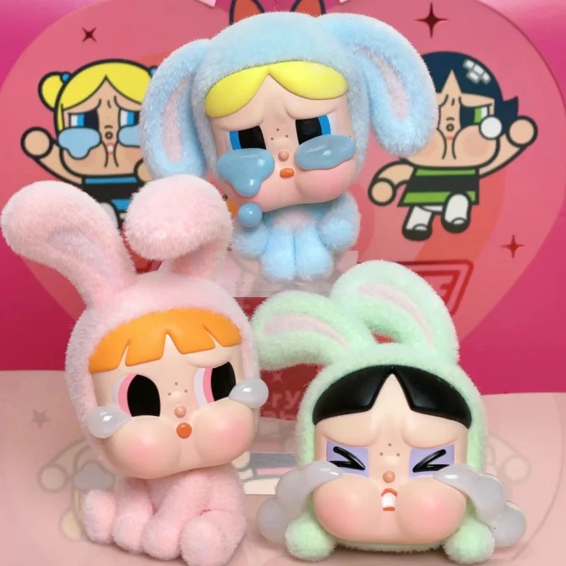 New Crybaby Powerpuff Girls Blossom Bubbles Buttercup Figure Pvc Model Doll Guess Toys