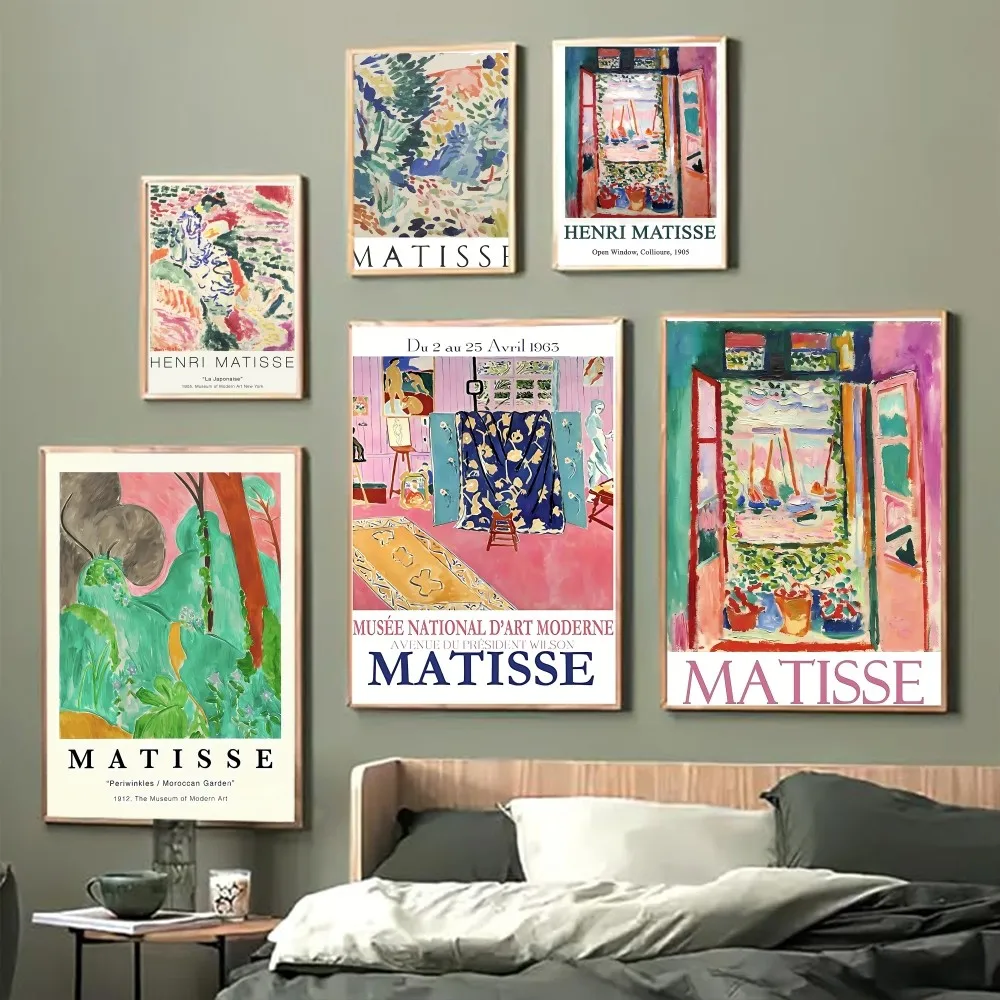 Henri Matisse Picasso Self-adhesive Art Poster Posters Sticky HD Quality Wall Art Retro Posters for Home Kawaii Room Decor