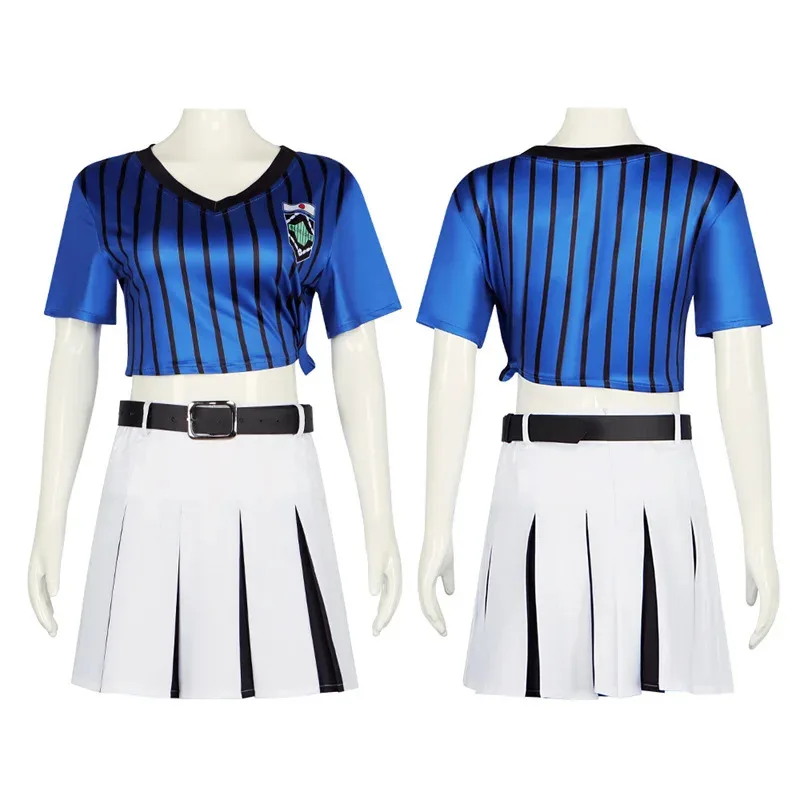 

Anime Japanese Blue Lock Teieri Anri Cosplay Costumes Cheerleading Team Uniform Halloween Party Women Football Baby Uniform Set