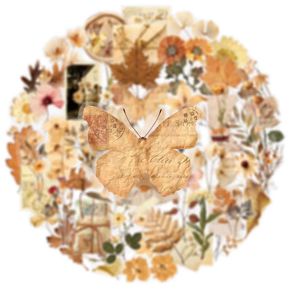 

10/30/50pcs Transparent Dried Flower Leaf Specimen PET Stickers Decorative Stationery Phone Notebook Guitar Cute Sticker Kid Toy