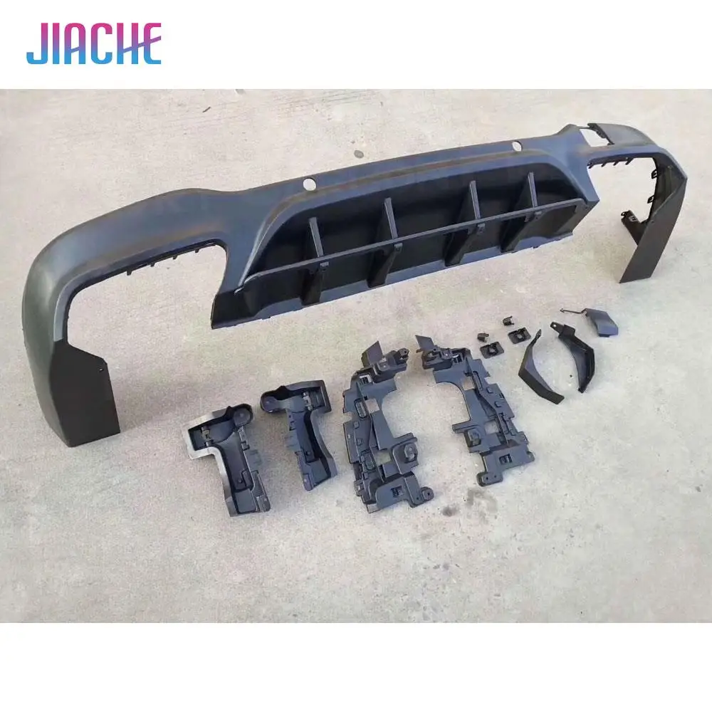 PP Rear Diffuser with Exhaust Tips for Mercedes Benz GLC C253 GLC300 GLC43 Coupe GLC63S 2017-2019 Car Styling Rear Lip Bumper