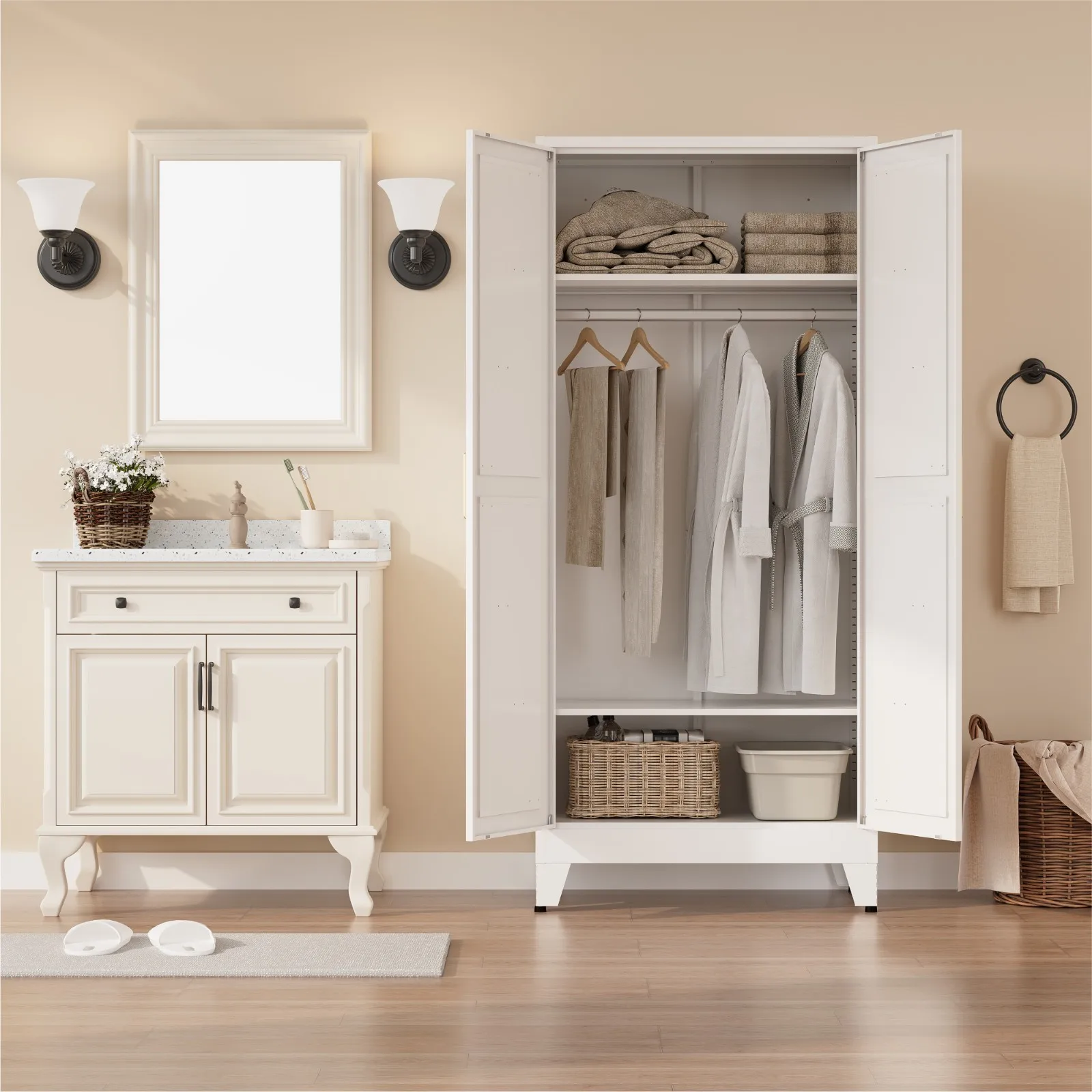 Metal Armoire Wardr…