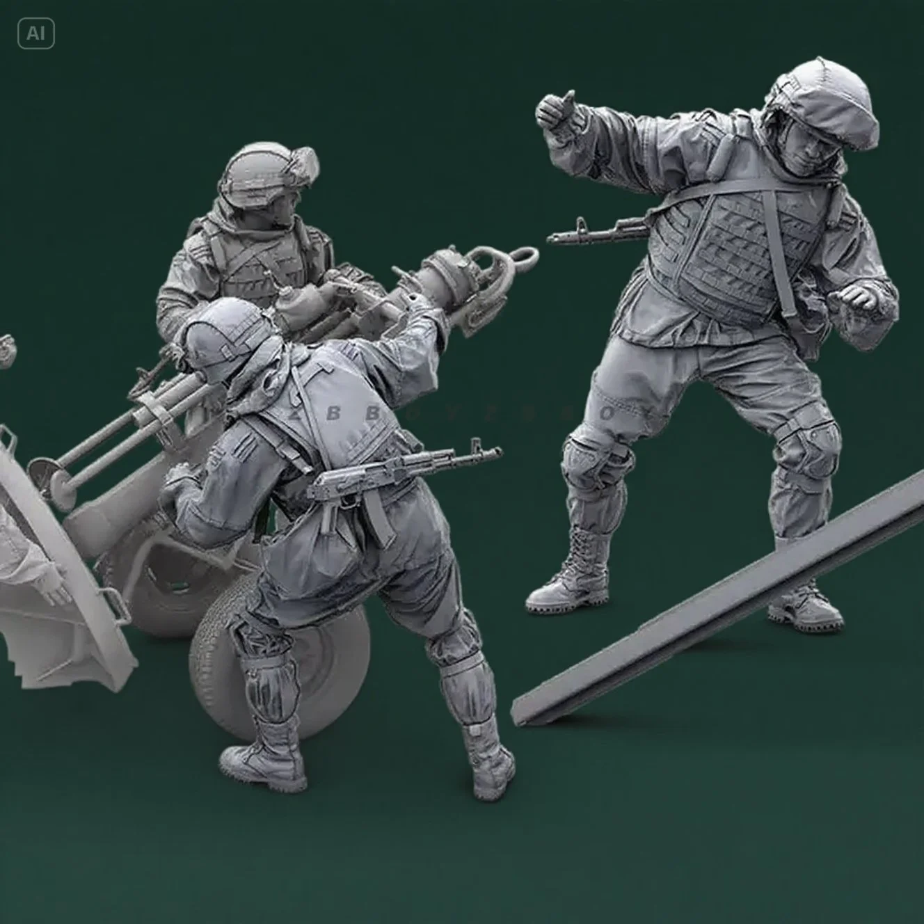 

1/35 Resin Soldier model kits figure colorless and self-assembled（1 soldier）A-2077