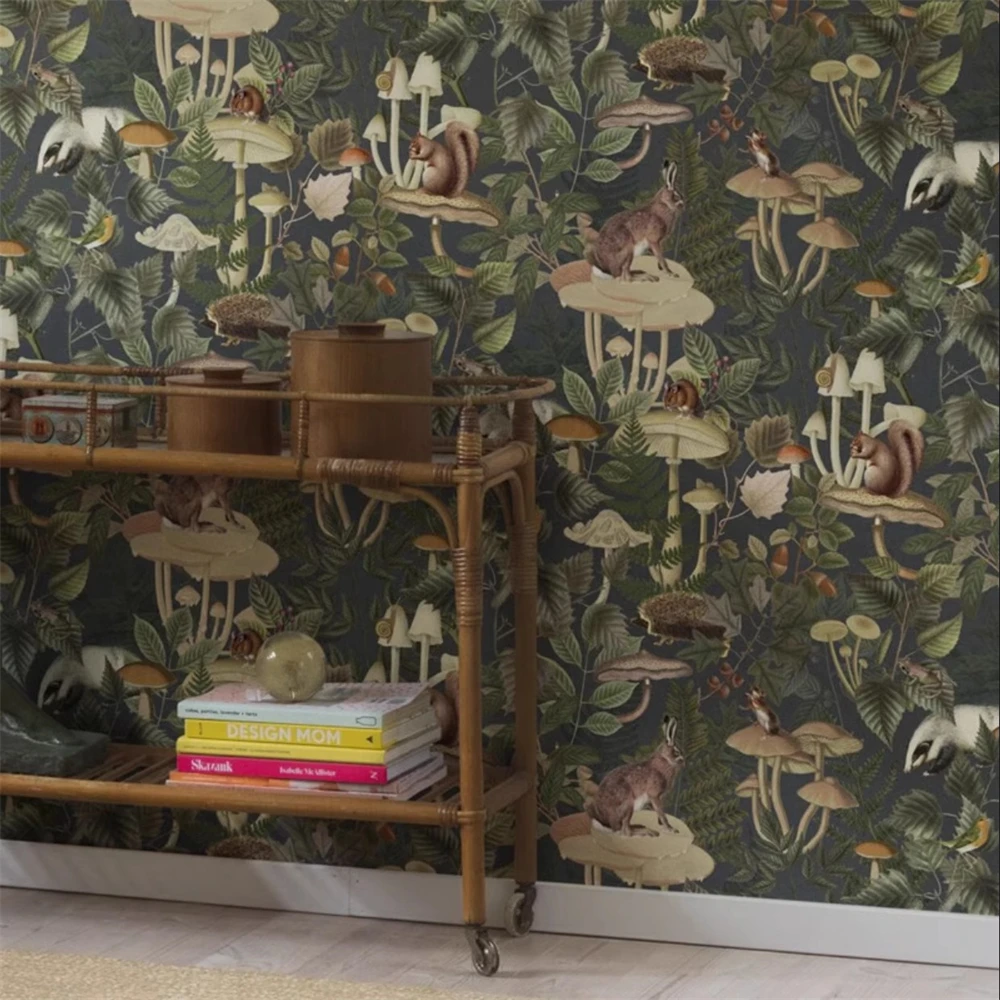 custom Medieval Rabbit Squirrel wallpaper children's room mural American animal wall paper 3D jungle background homestay bedroom