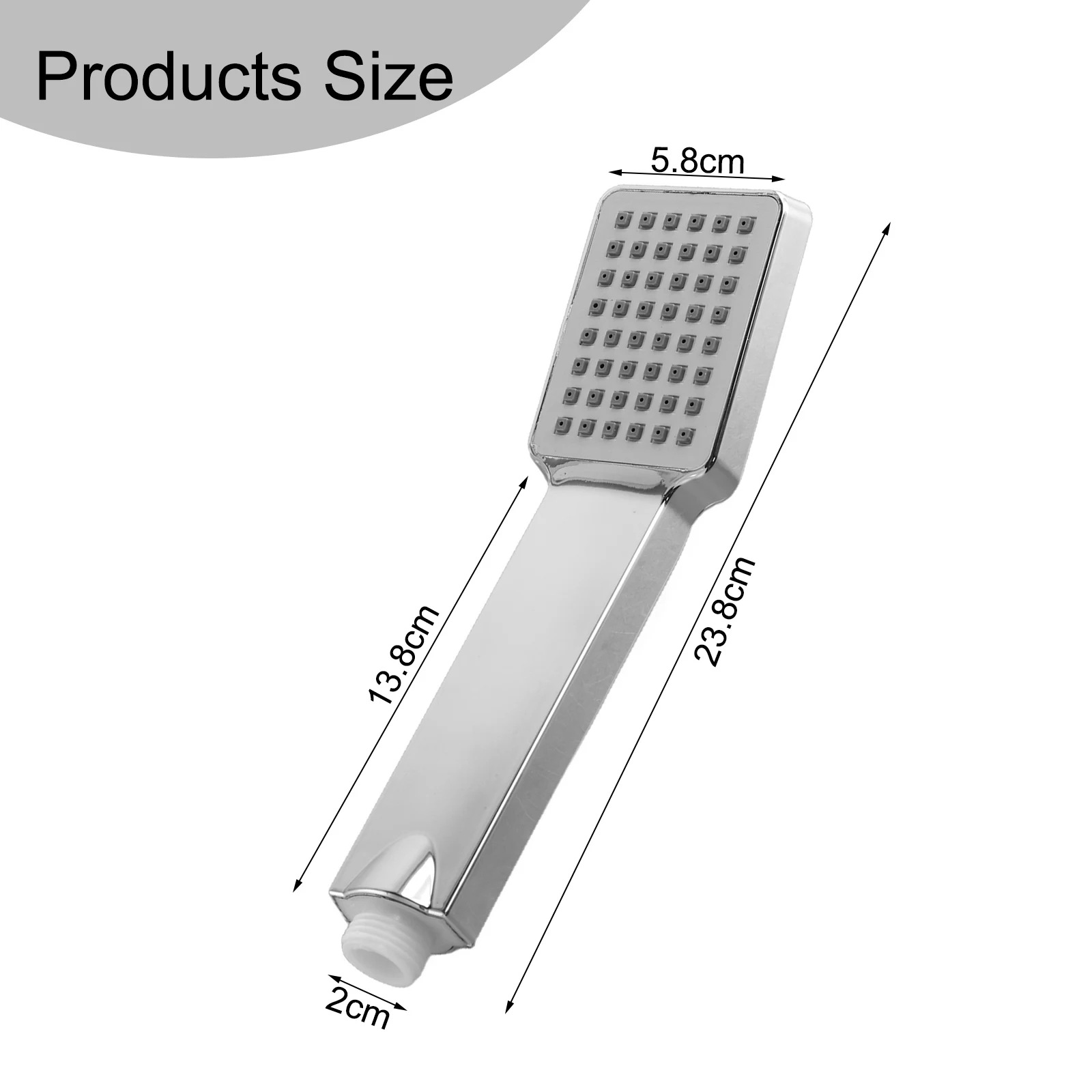 Chrome Plated Hand Held Shower Sprayer for Bathroom with Rainfall Spray Function and Compatibility with 1/2 Inch Pipe Threads
