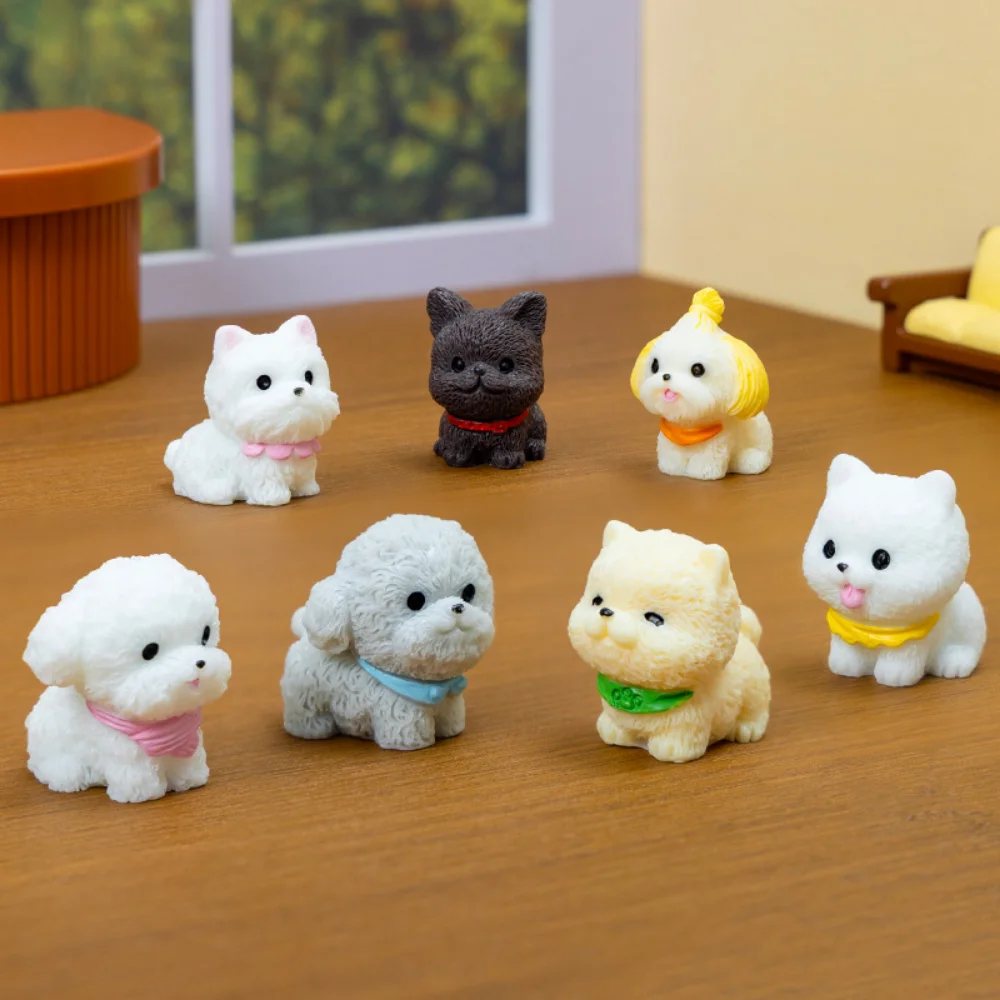 Resin Craft Figurines Colorful Cartoon Animal Ornaments Puppy Ornaments Corrosion-Resistant Micro Landscape Decoration For Micro