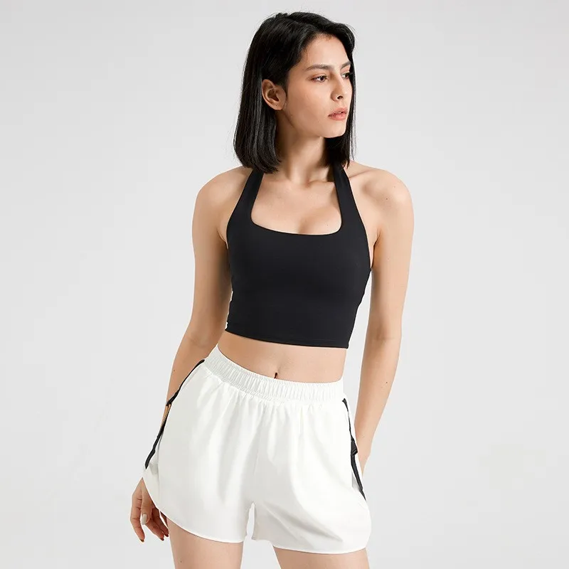 Sexy Neckholder-Gepolstertes Yoga-Top für Damen, Rückenfreies Gym-Crop-Top, Fitness-BH, Atmungsaktive Workout-Oberteile, Sport-BHs – Detail 14