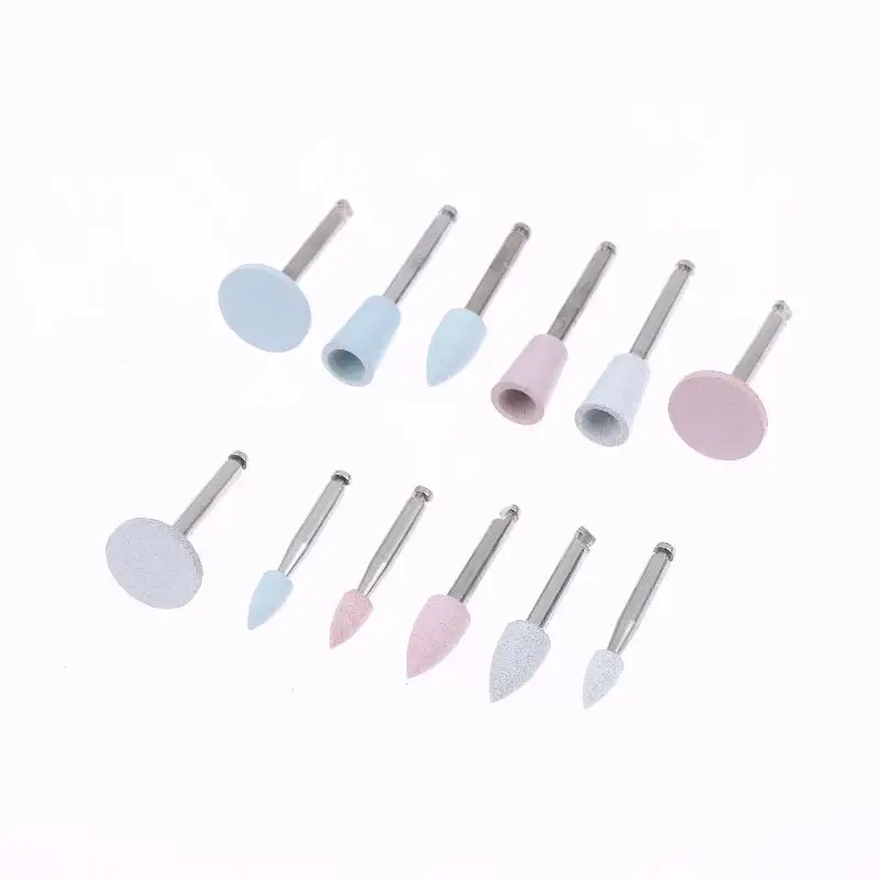 12 Pcs/Box Resin Porcelain Composites With Low-Speed Handpiece Laboratory Tool Silicone Polishing Kit, RA 2.35mm For Polishing