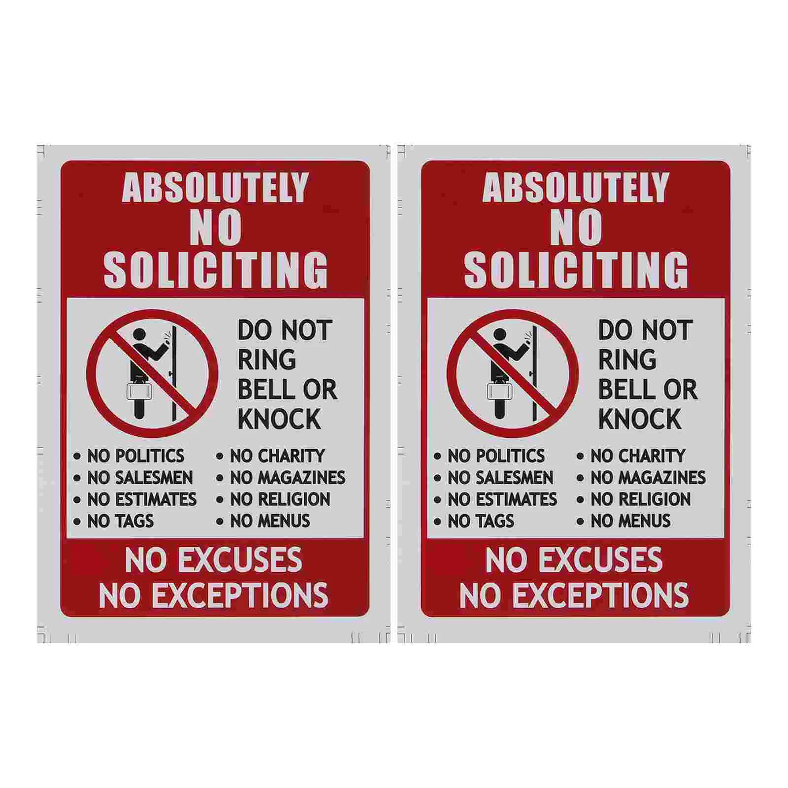 

No Knock Sign Salesmen Entry Sticker Stickers Soliciting for House Funny Door Signs