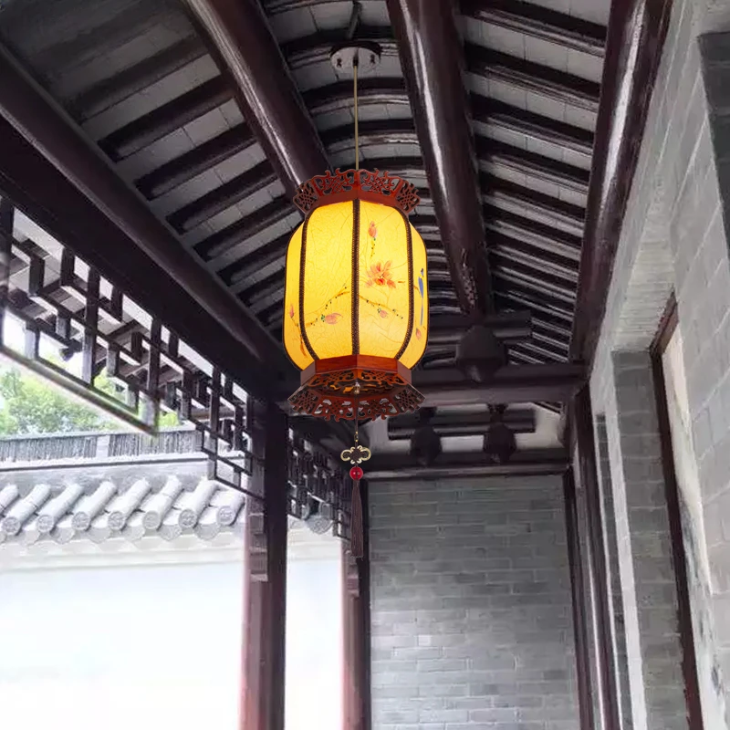 Chinese style antique palace lanterns, sheepskin winter melon lanterns, balconies, restaurants, tea houses, corridors