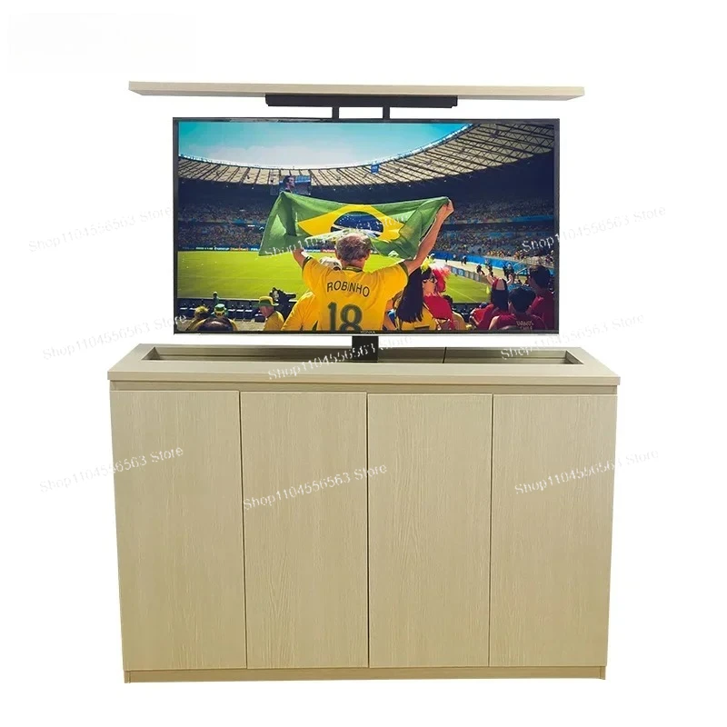 Motorized Hidden TV Cabinet Lift Electrically Height-Adjustable TV Bracket for Installation 32-70 Inches with Remote Control