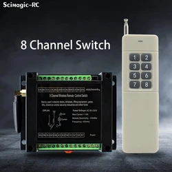 8CH Industrial RF Wireless Remote Control Switch 433MHZ AC 85-220V 8 Channel Receiver High Sensitivity Long Distance Transmitter