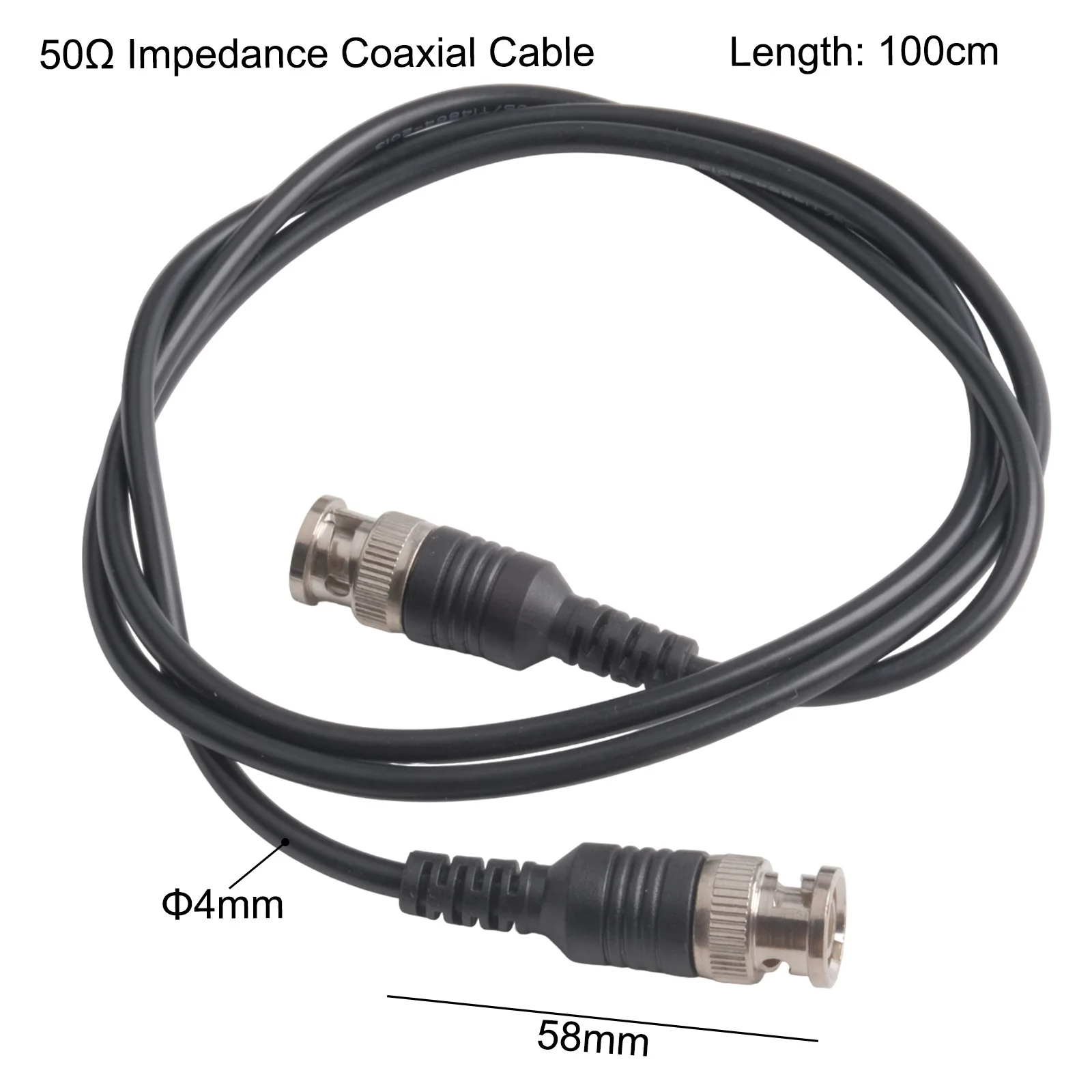 100cm 50 Ohm Coaxial Cable 50 Impedance 3.3ft Length 500Vpck Voltage Silicone Rubber Material For Electronics Projects