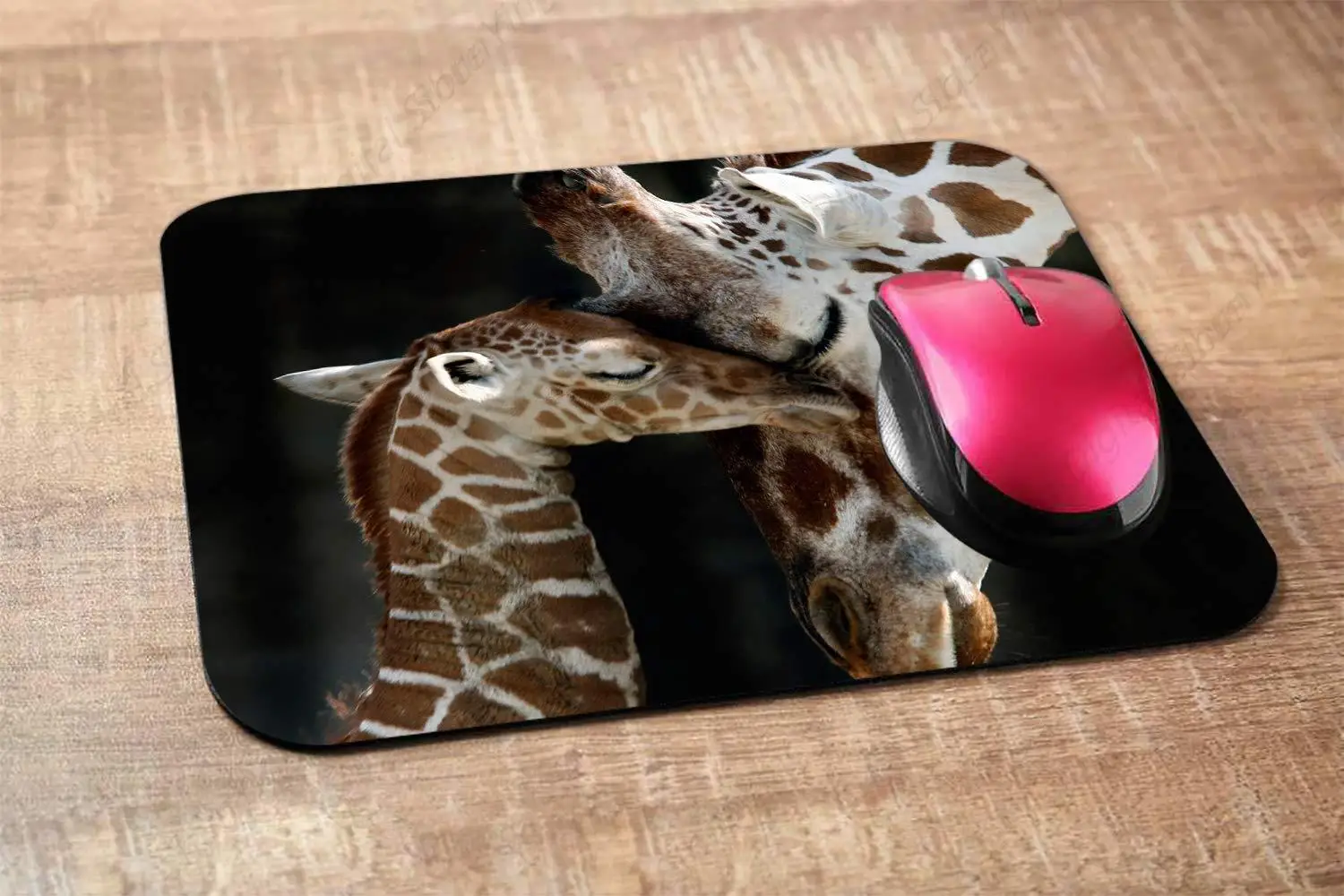 Game Mouse Pad With Love Giraffe Mom And Giraffe Baby Pattern Computer Desk Laptop Office Mouse Pad Non Slip Rubber 18*22cm