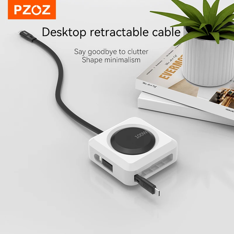 

Выдвижной кабель PZOZ, 3 в 1, PD 100 Вт, USB Type-C