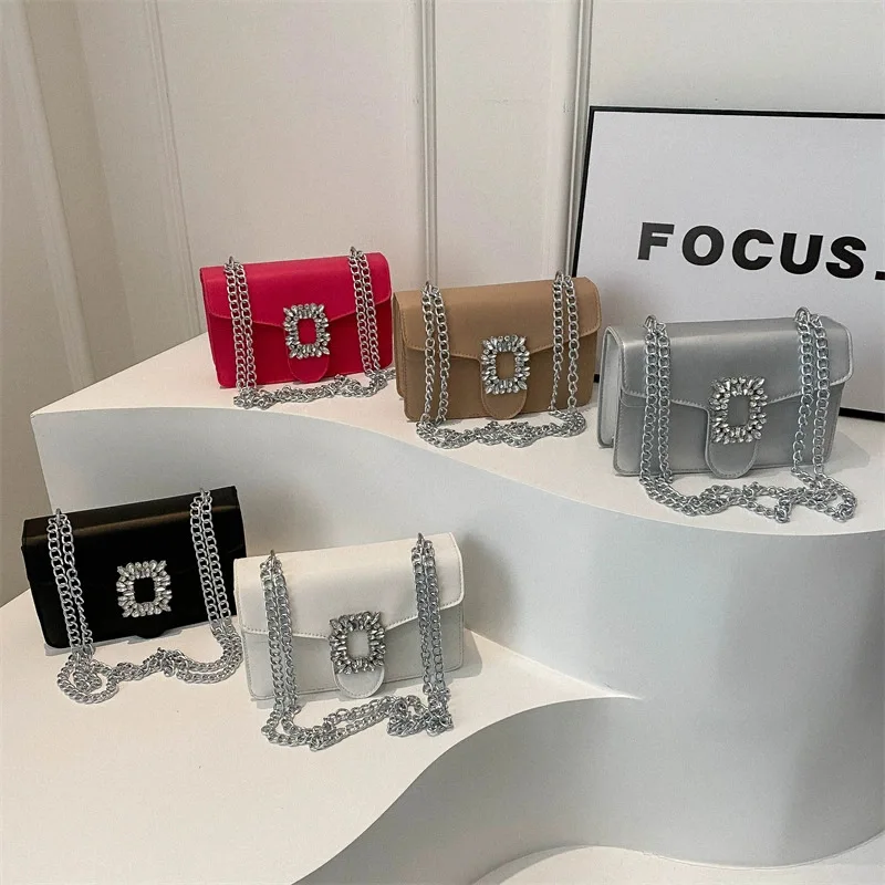 

Elegant Rhinestone Shoulder Bag 2025 New for Women, Luxury Chain Crossbody Purse, Fashionable Small Tote for All Occasions