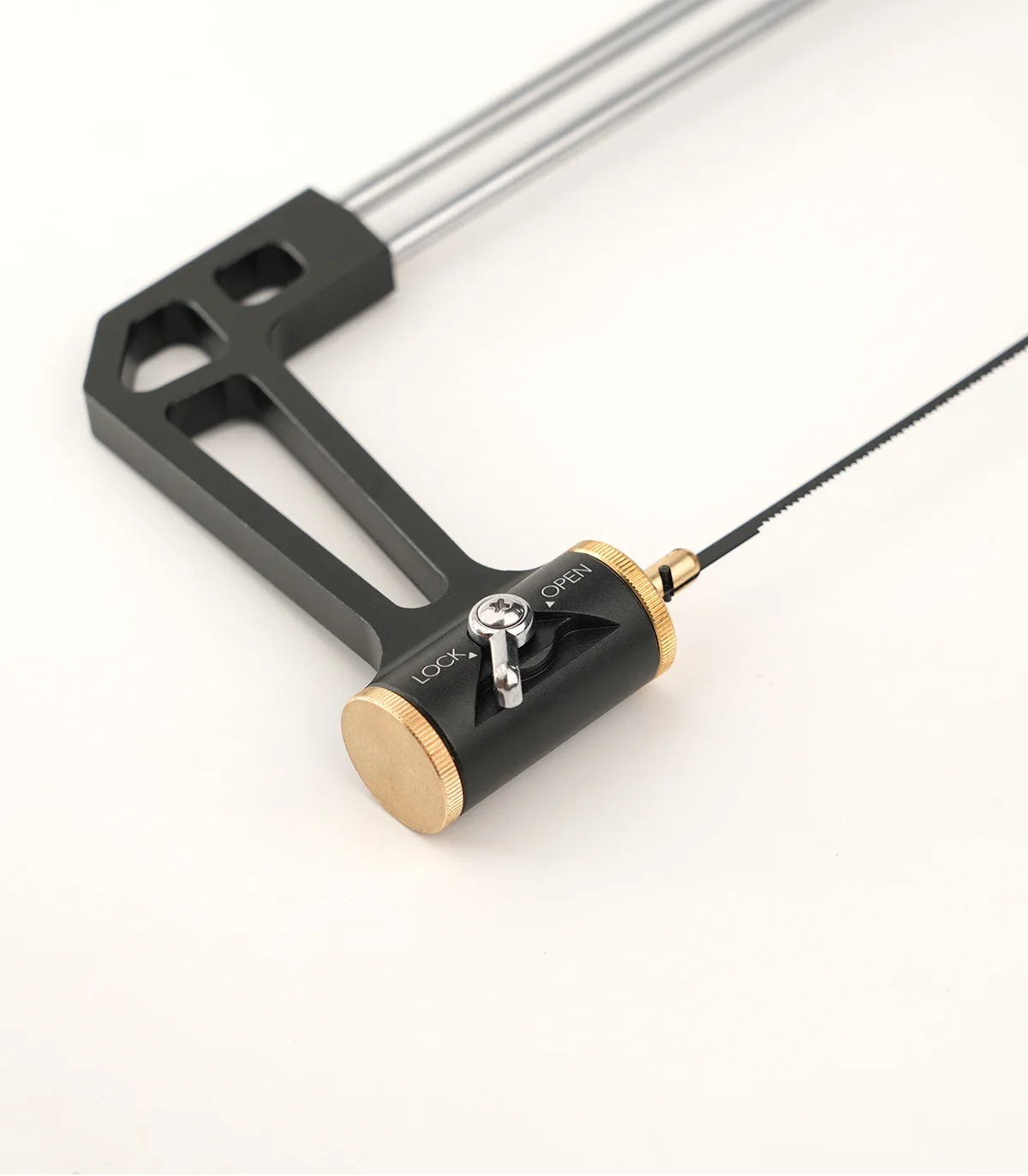 Industrial Grade Aluminum Frame Coping Saw with Auto Lock Wooden Handle for Metal and Woodworking for Plastic Applications