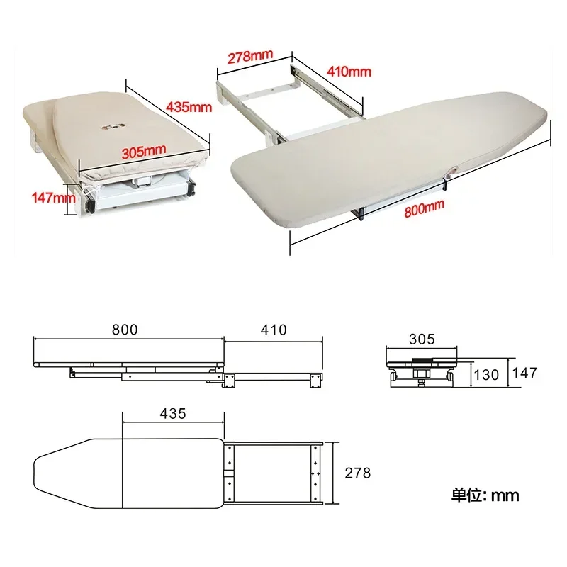 Imagem -04 - Armário Rotating Ironing Board Amortecedor Escondido Dobrando 180 Graus Rotação Livre