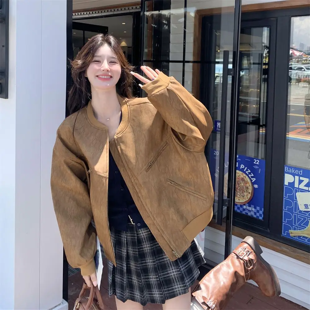 

Осенние женские куртки Джинсовые синие потертые замшевые премиальные толстые утолщенные осенние плюшевые куртки с вышивкой в стиле гранж-стрит Чистая работа Офисный гонщик