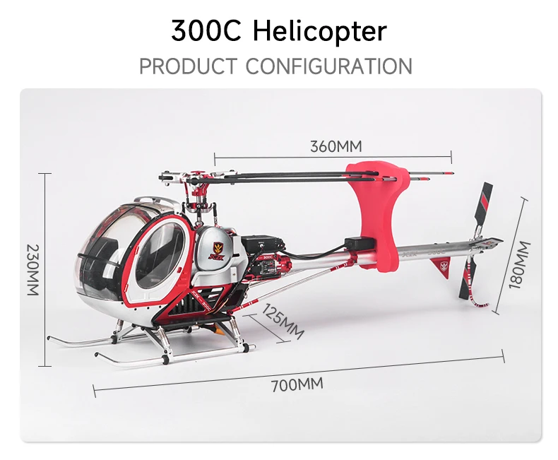 Schweizer JCZK 300C helicopter Hughes all metal high simulation model aircraft ALIGN 450L 470 380  aircraft H1 flight control