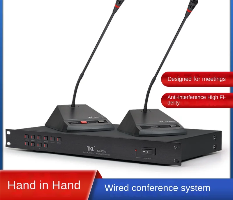 Wired Hand-in-Hand Conference Microphone System Digital Host Gooseneck Desktop Condenser Microphone