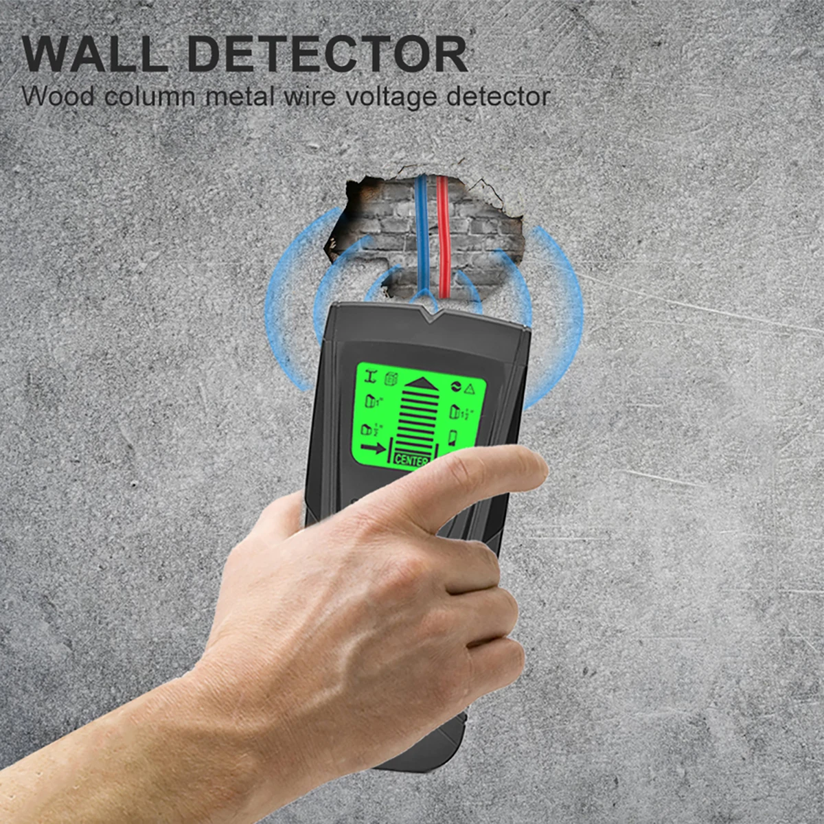 Wall Detector Hidden Line Finding Backlit Wood Metal Finder Cable Wires Depth Tracker Scanner LCD Display Studs Joist Detection