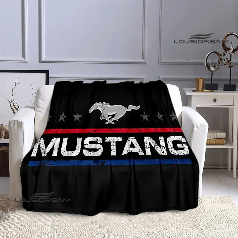 Mustang car logo printed blanket Flannel Blanket Warm blanket blankets for beds rainbow blanket Picnic blanket birthday present