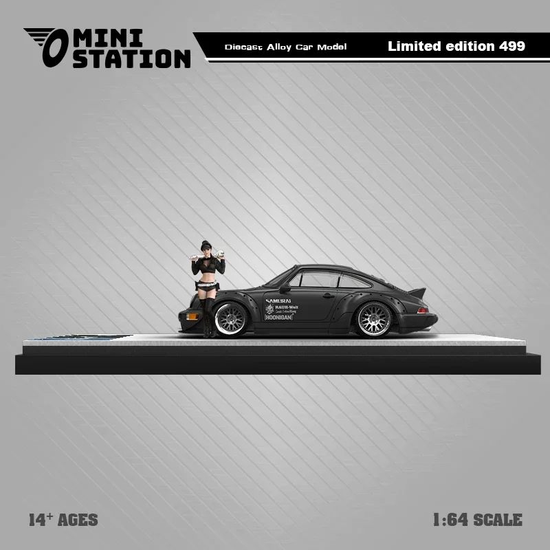 MiniStation 1:64 RWB 964 Ducktail SAMURAI Diecast Diorama Car Model Collection Toys Time Micro