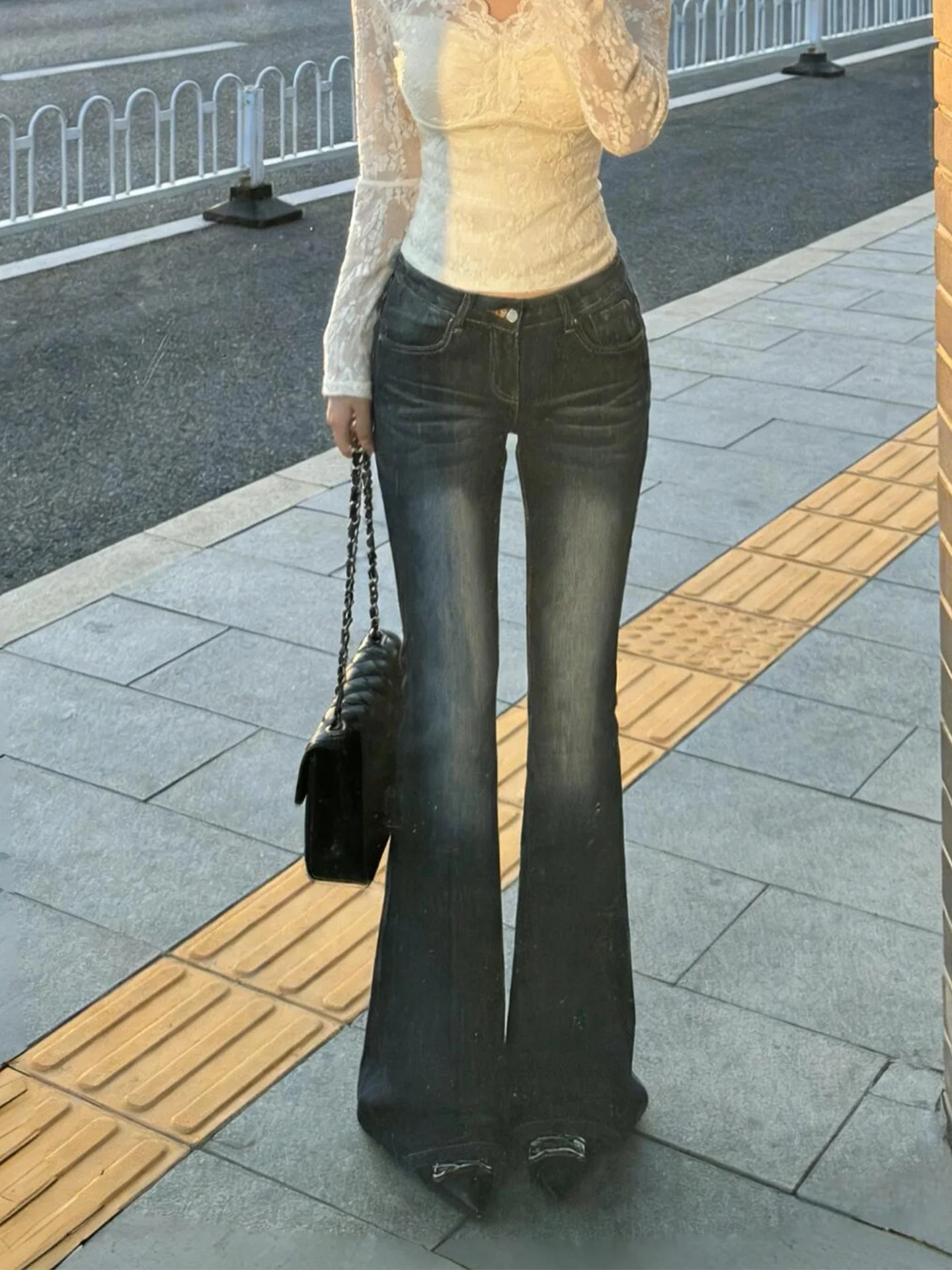 

Retro Style High Waist Wide Leg Jeans Women's Blue BF Lazy Style Loose Fit Slimming High Waist Jeans Spring Summer New Arrival