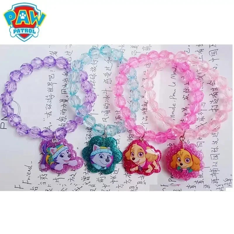 New Paw Patrol Cartoon Bracelet Acrylic Handmade Beaded Accessories Kids  Decoration Pendant Girls Jewelry Children Gifts